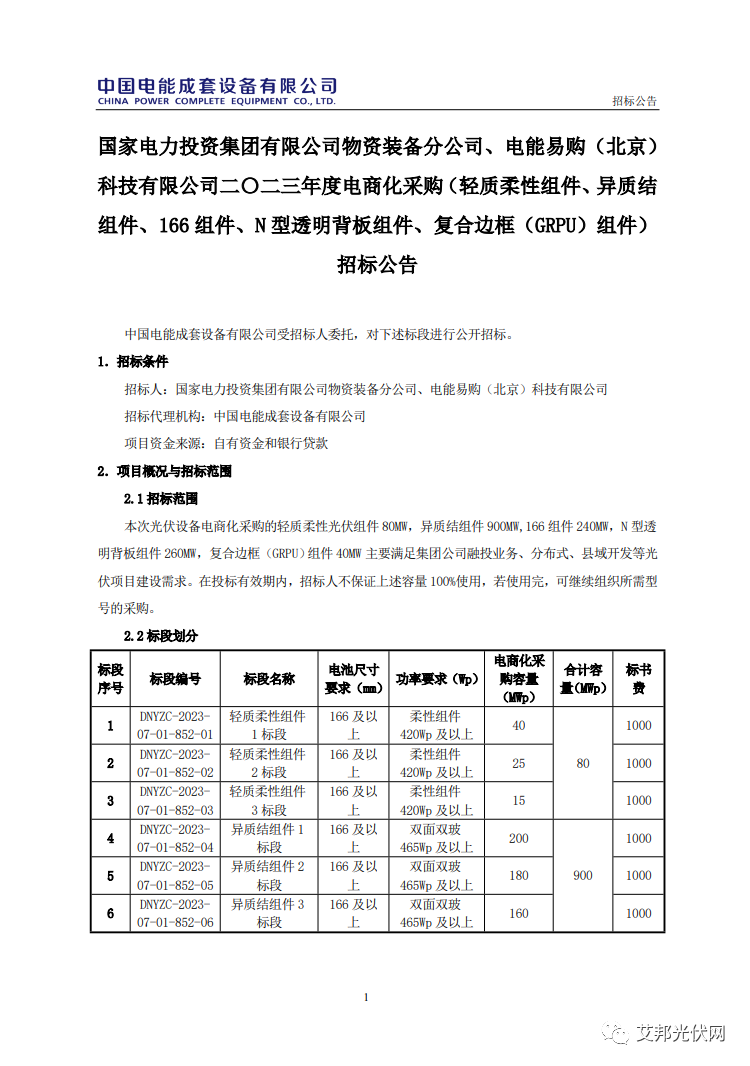 复合材料边框应用重大利好，国电投招标指定使用！